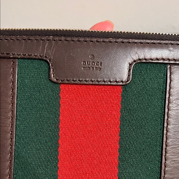 Gucci Brown Monogram crossbody Bag with Green & Red Web Stripe - Picture 3 of 14